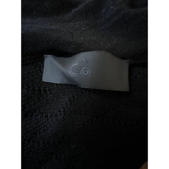 CO Collections Scallop Open Knit Flared Sleeves Turtleneck Sweater Wool Blend XS - Picture 6 of 8